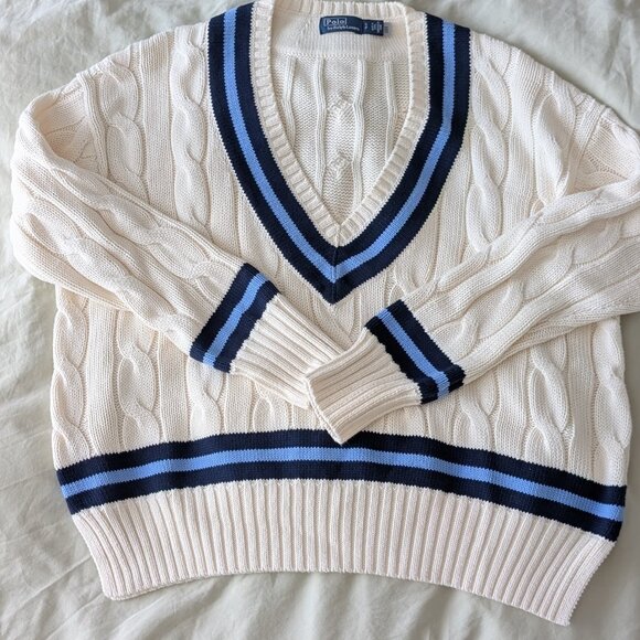 Cabled Cotton Cricket Sweater